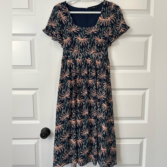 Madewell Ruffle Sleeve Oasis Floral Midi Dress - Picture 3 of 9